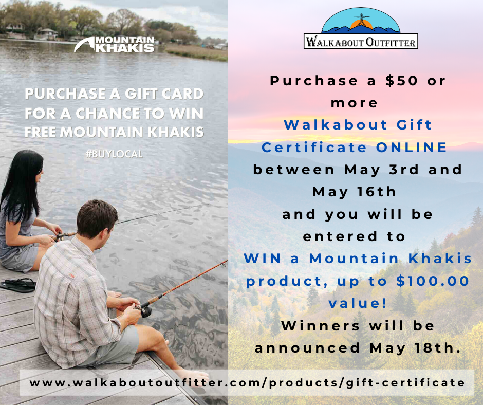 Another chance to WIN a Mountain Khakis product, up to $100.00 value!