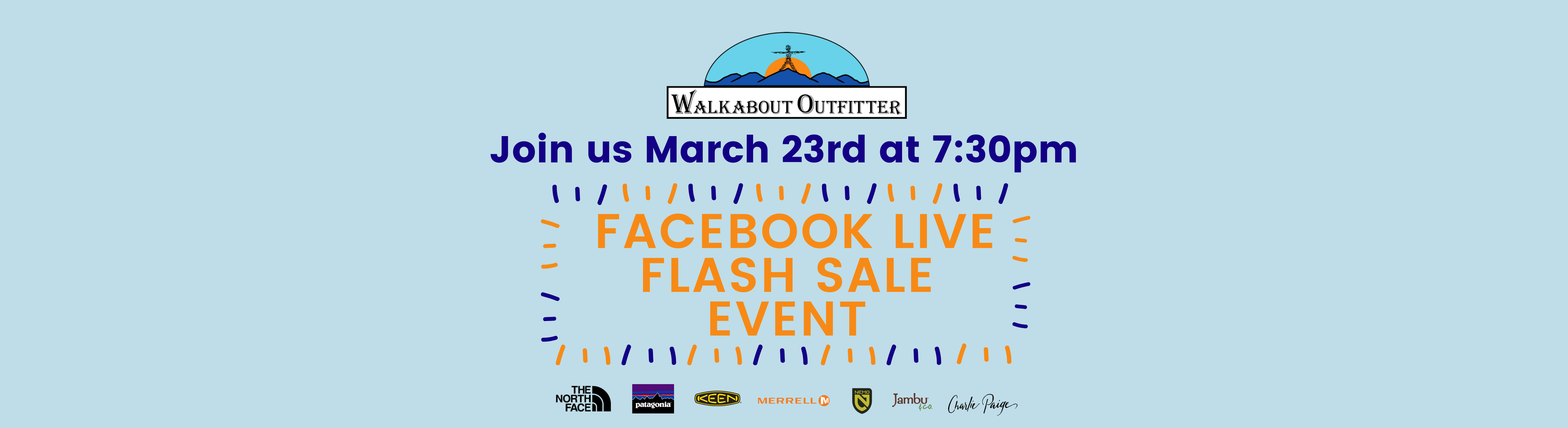 FACEBOOK LIVE FLASH SALE • Tuesday, March 23, 7:30 PM