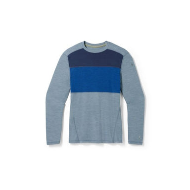 Smartwool Men's Classic Thermal Merino Base Layer Colorblock Crew Pewter Blue Heather 