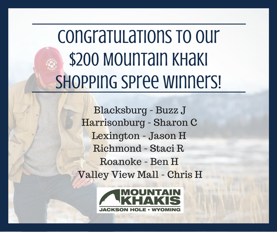 Mountain Khaki Shopping Spree Info