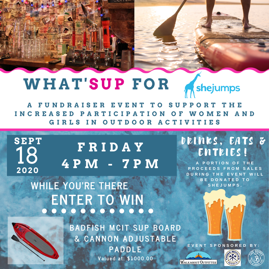 What'SUP for SHEJUMPS Fundraiser Events - Friday, September 18th (4p-7p)