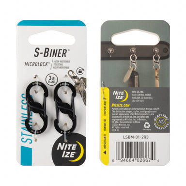 Nite Ize S-biner Microlock Stainless Steel - 2 Pack Black
