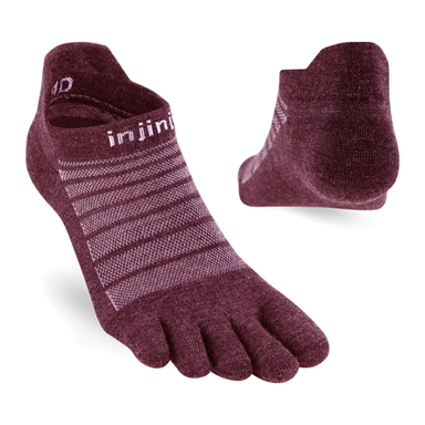 Injinji Run Lightweight No-show Wool Garnet