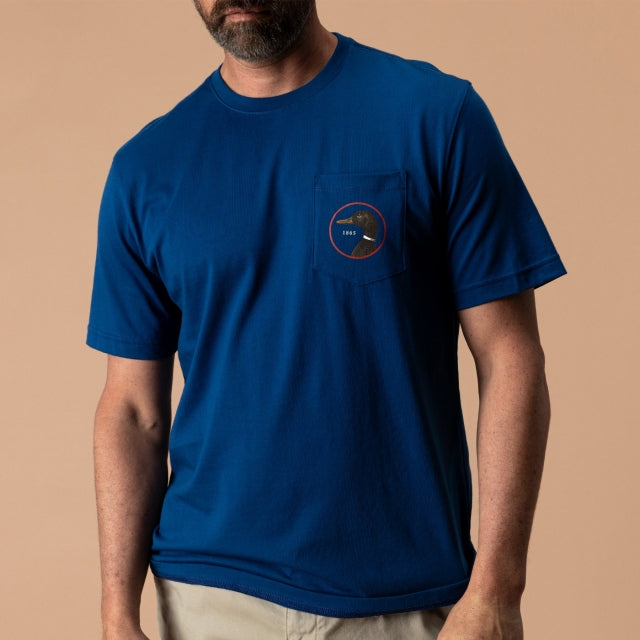 Duck Head Logo Short Sleeve T-shirt Navy Peony