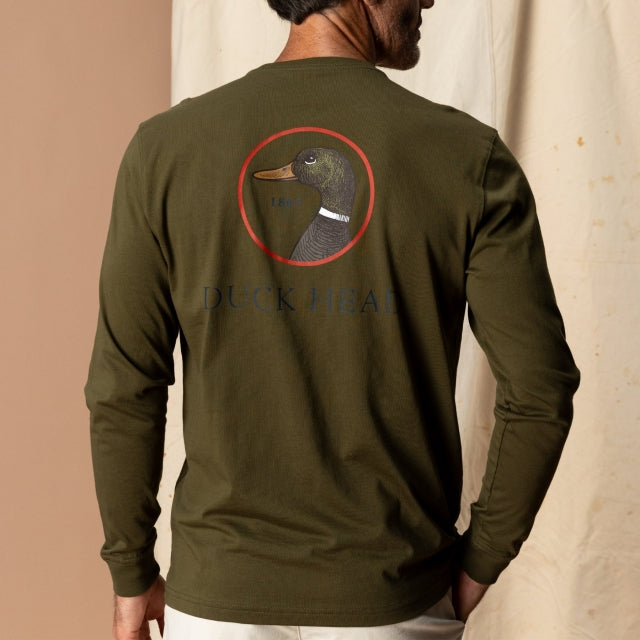 Duck Head Logo Long Sleeve T-shirt Dark Olive
