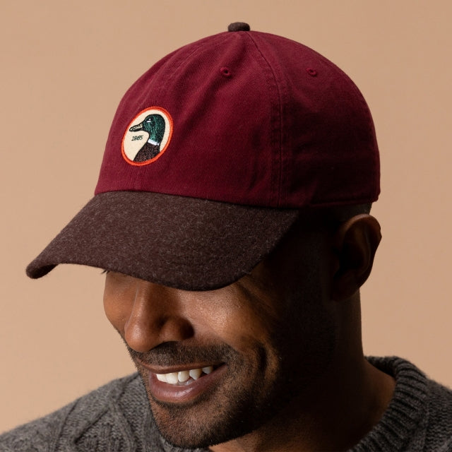 Duck Head Realtree Circle Patch Twill Hat - Original Camo Rhubarb Red