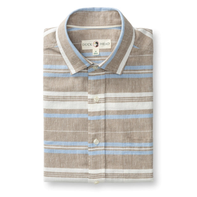 Duck Head Linen Cotton Oxford Sport Shirt Clay