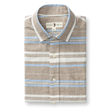 Duck Head Linen Cotton Oxford Sport Shirt Clay