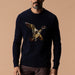 Duck Head Flying Wood Duck Merino Intarsia Crewneck Sweater Deep Navy Heather