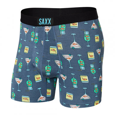 Saxx Ultra Super Soft Boxer Brief Fly Nautical Nightcap- Blue