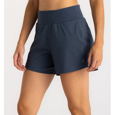 Free Fly Apparel Women's Bamboo-Lined Active Breeze Short - 5" Blue Dusk II