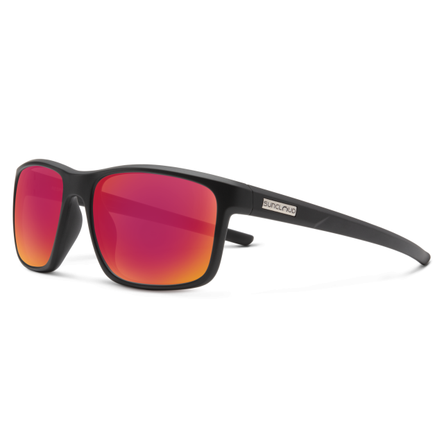 Suncloud Optics Respek Matte Black | Polar Red Mirror