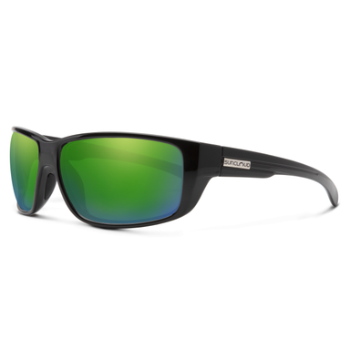 Suncloud Optics Milestone Black + Polarized Green Mirror