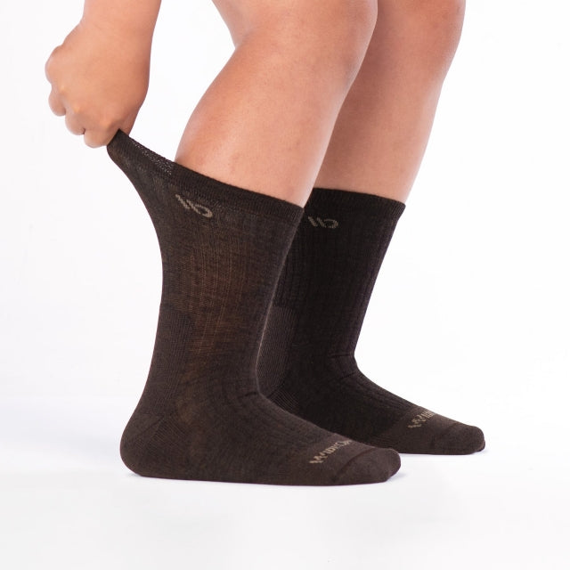 Wide Open Solid Cushioned Micro Crew Walnut