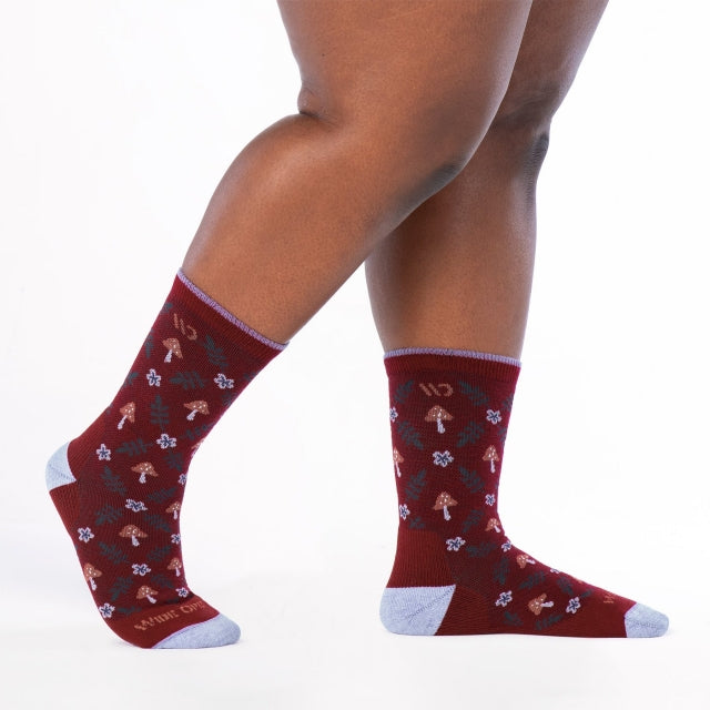 Wide Open Wildwood Cushioned Crew Burgundy
