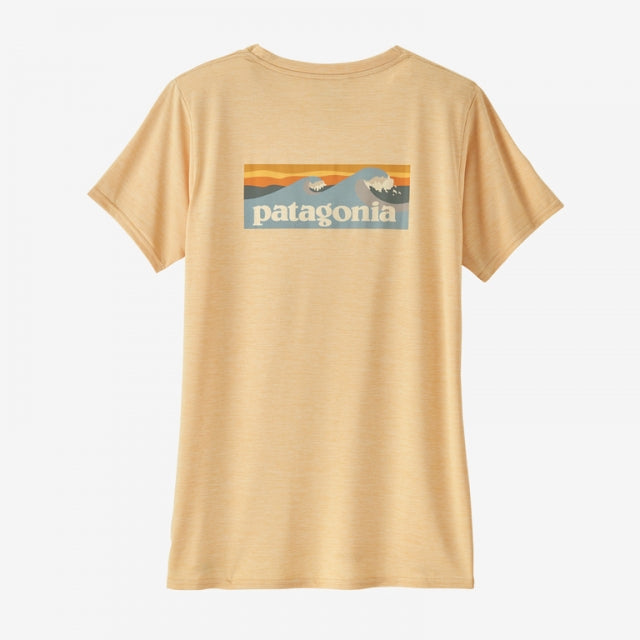 Patagonia Women's Cap Cool Daily Graphic Shirt - Waters Boardshort ogo: Sandy Melon X-Dye / L