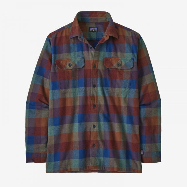 Patagonia Men's L/S Organic Cotton MW Fjord Flannel Shirt Guides: Superior Blue