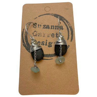 Suzanna Garrett Designs - Silver Wrapped Stone Earrings