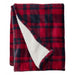 Ll Bean Brand Wicked Plush Sherpa Throw Plaid Large Mountain Red