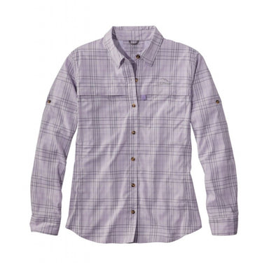 Ll Bean Brand Tropicwear Shirt Long Sleeve Plaid Regular Pastel Lilac