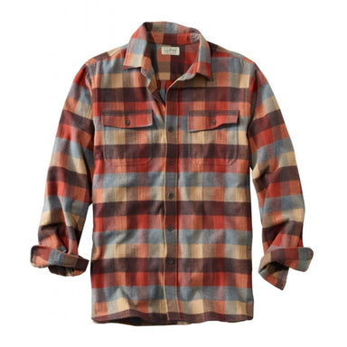 Ll Bean Brand Chamois Shirt Plaid Regular Apple Cinnamon