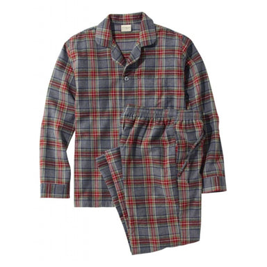 Ll Bean Brand Scotch Plaid Flannel Pajamas Regular Grey Stewart