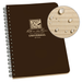 Rite In The Rain Weatherproof Side Spiral Notebook, 4.625" X 7", Brown Weatherproof Notepad, Universal Page Pattern ( Brown