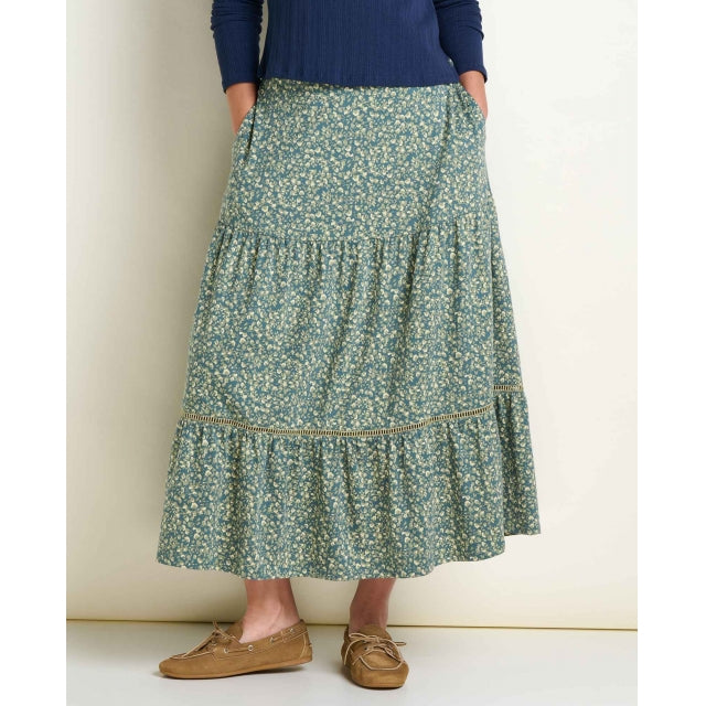Toad&co Womens Marigold Tiered Midi Skirt Silver Pine Print
