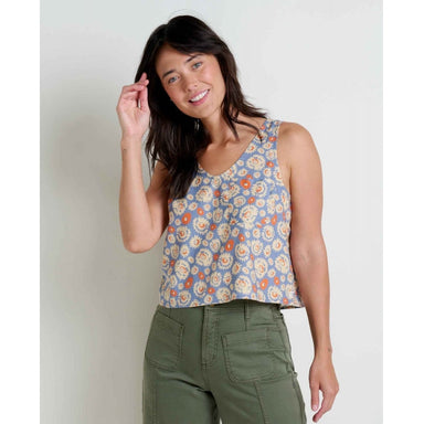 Toad&co Womens Taj Hemp Button Back Tank London Fog Dobby