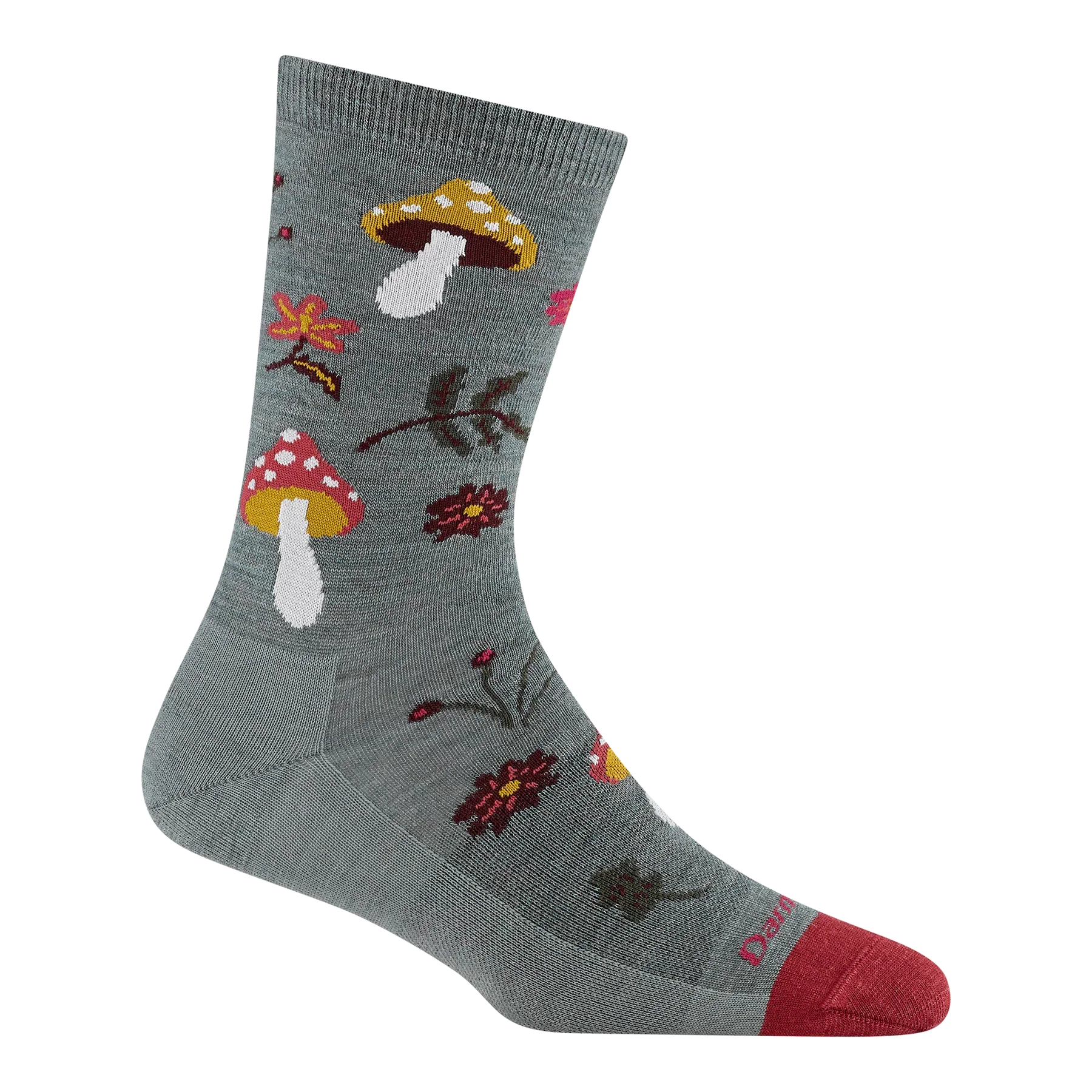 Darn Tough Womens Shroom Bloom Crew Lightweight Seafoam