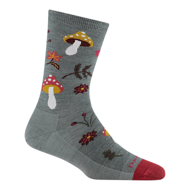 Darn Tough Womens Shroom Bloom Crew Lightweight Seafoam