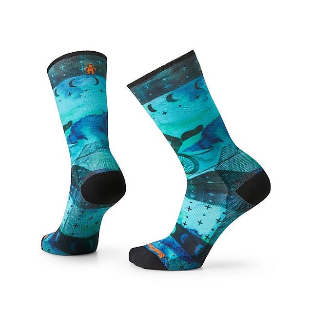 Smartwool Womens Bike Zero Cushion Celestial Print Crew Socks Capri