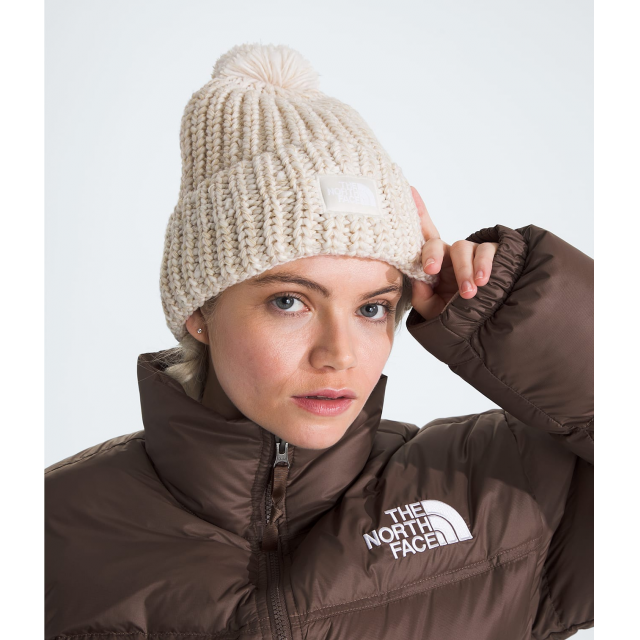 The North Face Cozy Chunky Cabin Beanie Gardenia White/Gravel/Khaki Stone/Gardenia White