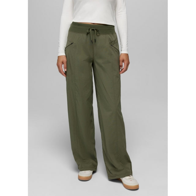 Prana Koen Mid Rise Wide Leg Pant Cargo Green