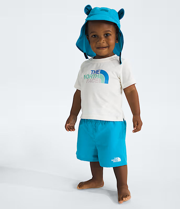 The North Face Kids Baby Class V Short Meridian Blue Logo Weather Topo Phantom Print