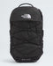 A black The North Face Boris backpack with a white logo on the front, displayed against a light gray background.
