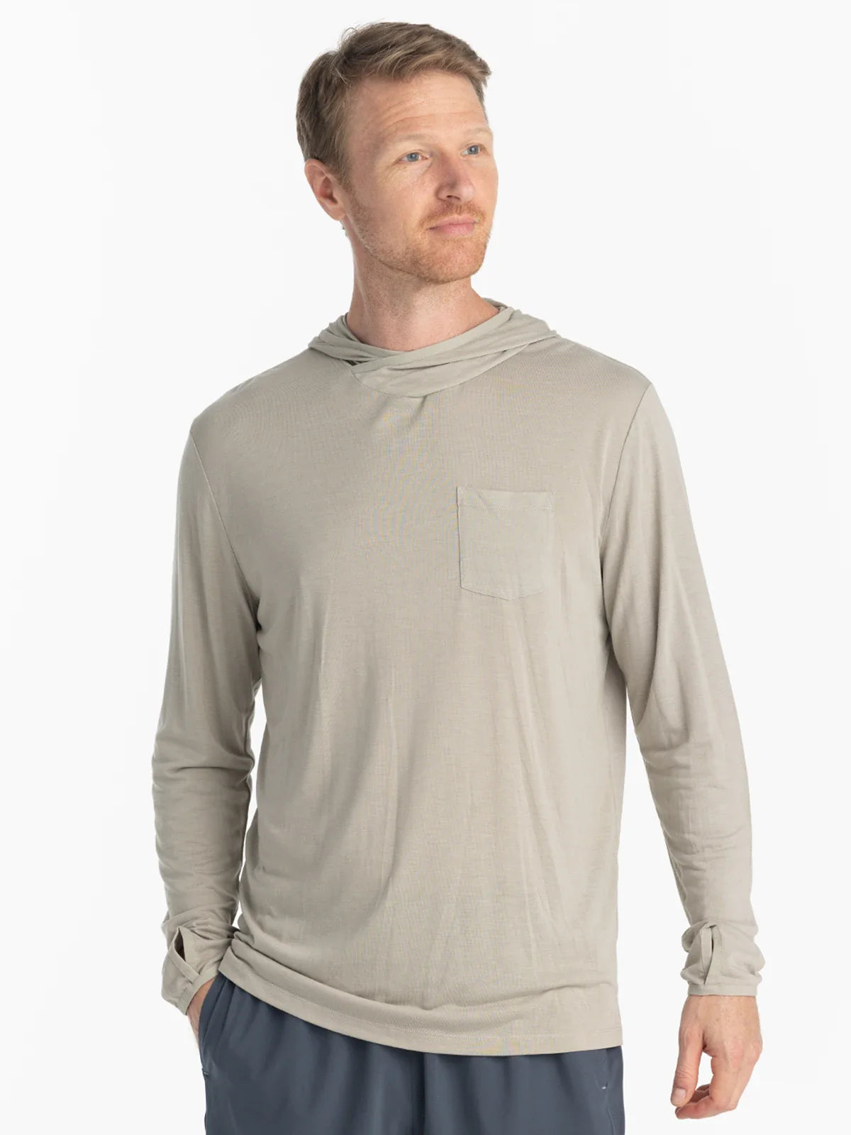 Free Fly Apparel Mens Bamboo Lightweight Hoodie Sandstone