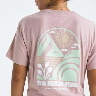The North Face Womens Tri-blend Sun Cutie Short-sleeve Tee Metal Pink White Heather