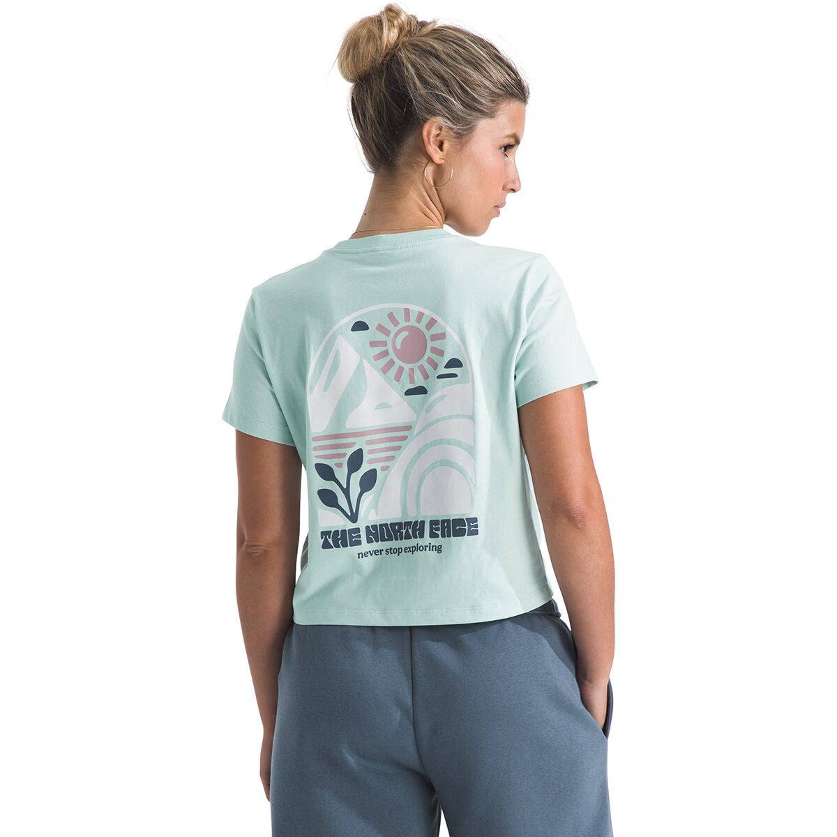 The North Face Womens Tri-blend Sun Cutie Short-sleeve Tee Opal Frost White Heather