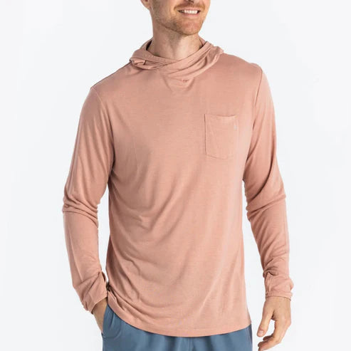 Free Fly Apparel Mens Bamboo Lightweight Hoodie Orange Dusk