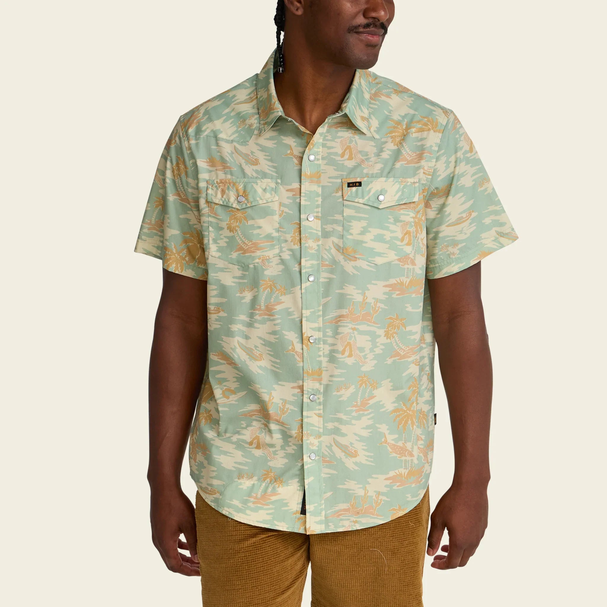 Howler Brothers H Bar B Snapshirt - Bouquets : Washed Indigo Sand