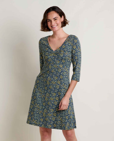 Toad&Co Womens Rosalinda Dress true navy retro print