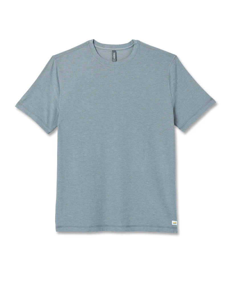 Vuori Mens Strato Tech Tee dusty blue heather
