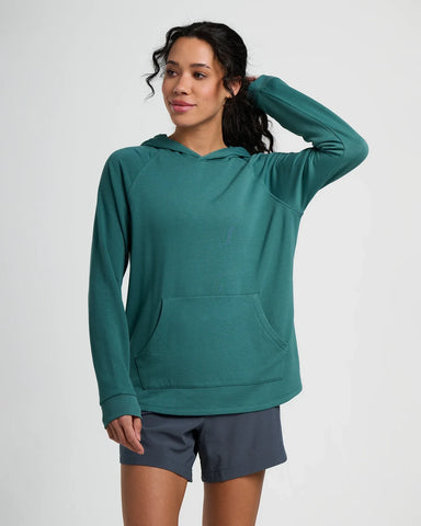 Free Fly Apparel Womens Bamboo Lightweight Fleece Hoodie sea pine