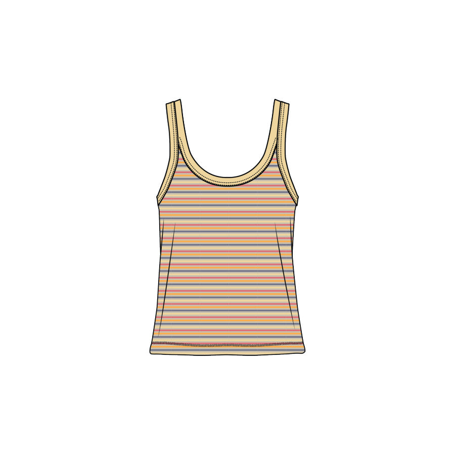 Prana Cozy Up Scoop Tank Vanilla Bean Stripe