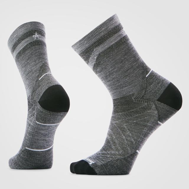 Smartwool Unisex Run Mid Crew Pattern Socks Light Gray
