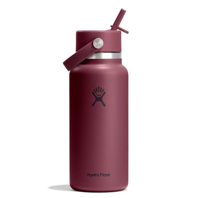 Hydro Flask 32 Oz Wide Mouth With Flex Straw Cap - Burgundy