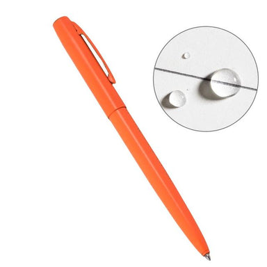Rite In The Rain Weatherproof Orange Metal Retractable Ballpoint Pen - Black Ink (No. Or97) Orange