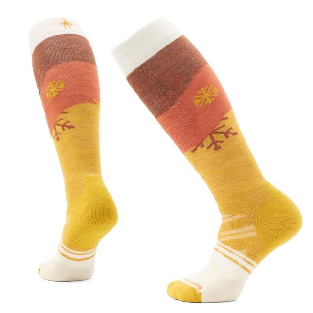 Smartwool Womens Ski Snowpocalypse Pattern Over The Calf Socks Honey Gold