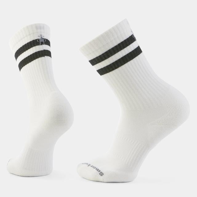 Smartwool Unisex Everyday Athletic Striped Crew Socks White